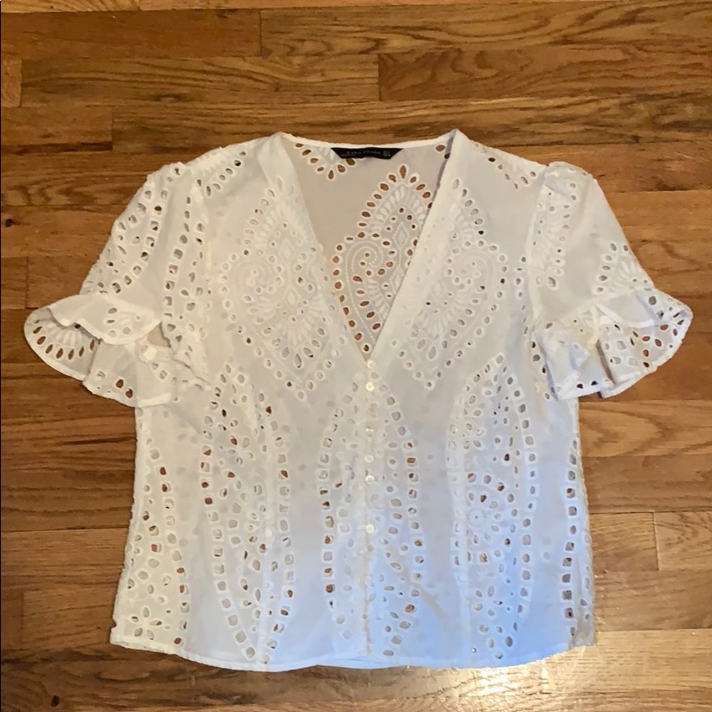 Zara white top